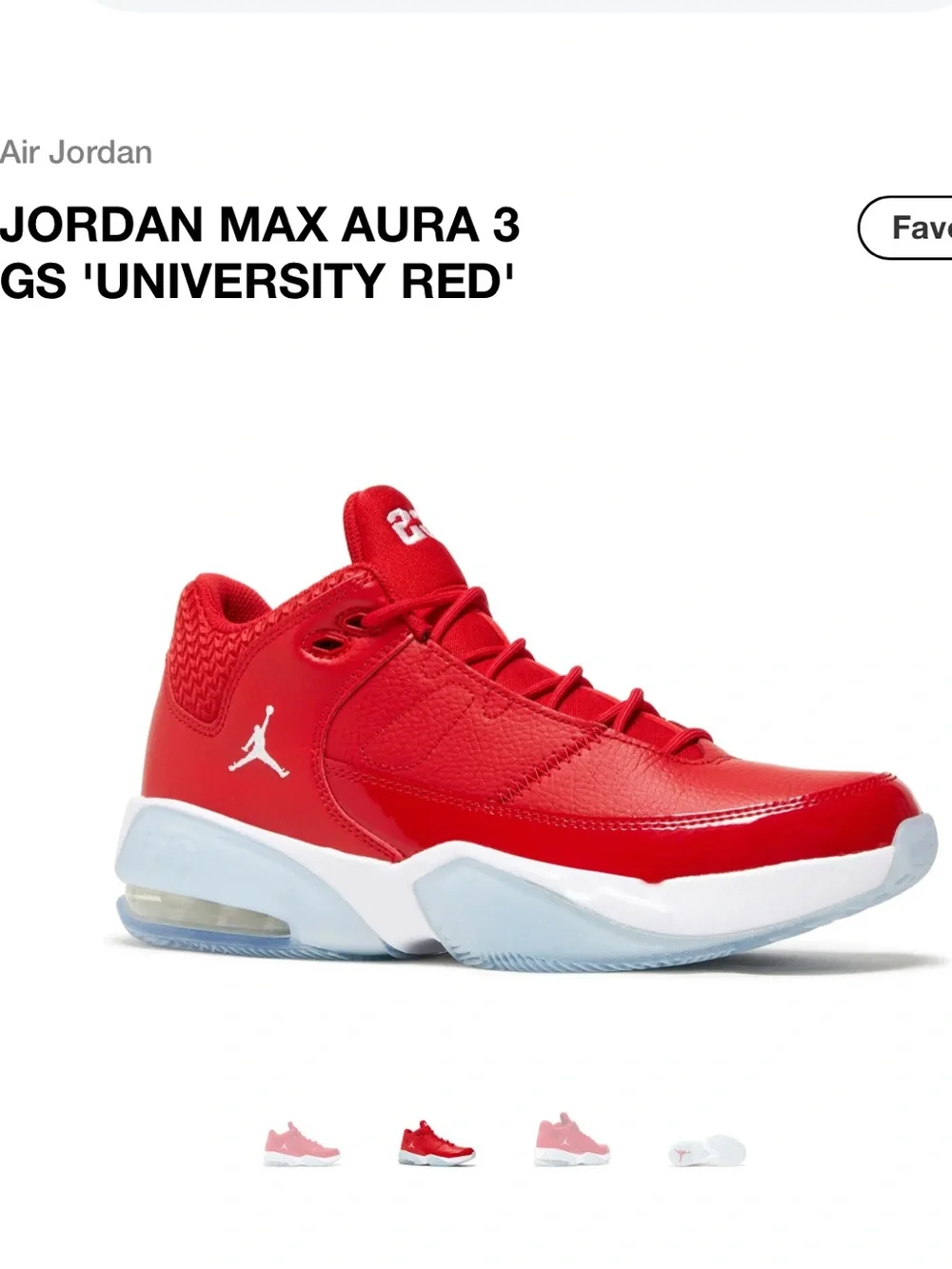 JORDAN MAX AURA 3 GS “University Red”